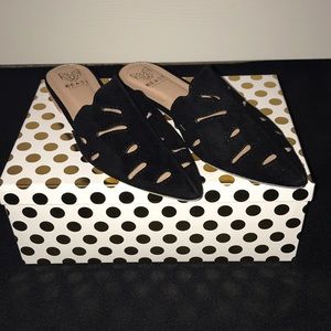 Pointed Toe Black Suede Flats, Size 8, NWOT